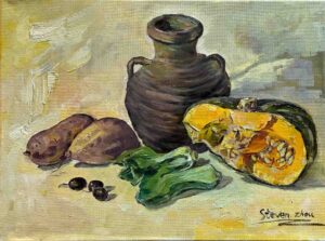 Jar, Pumpkin and Vegetables / 壶，南瓜和蔬菜