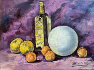 Bottle, Clay Ball and Fruits / 瓶，石膏球和水果