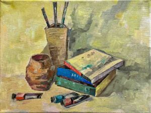 Brush Holder & Books / 笔筒和书