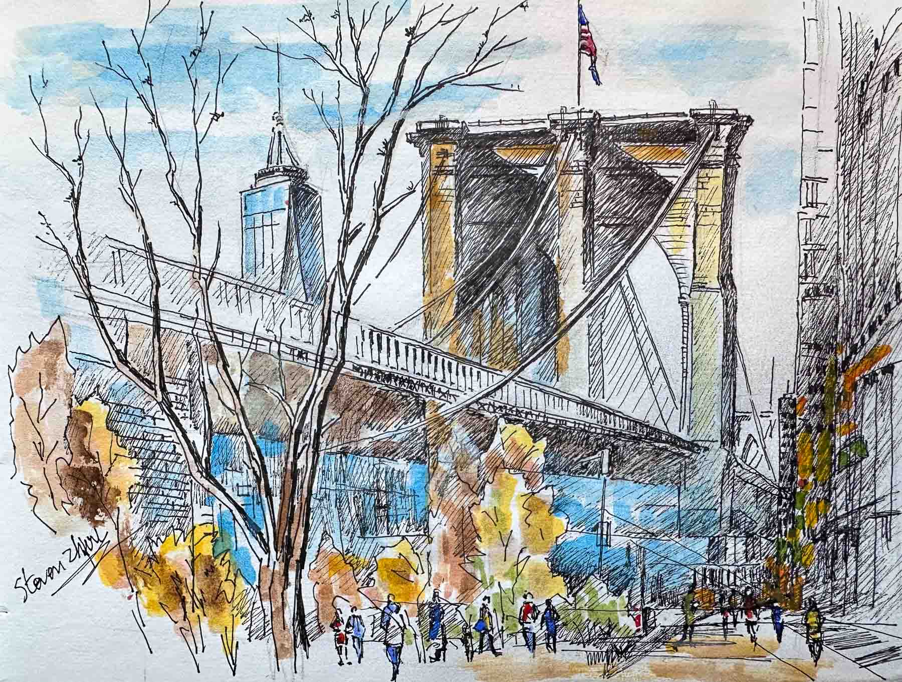 View of Brooklyn Bridge, NY / 纽约布鲁克林大桥