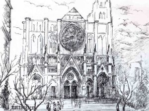 View of The Cathedral of St. John the Divine, NY / 纽约圣约翰大教堂