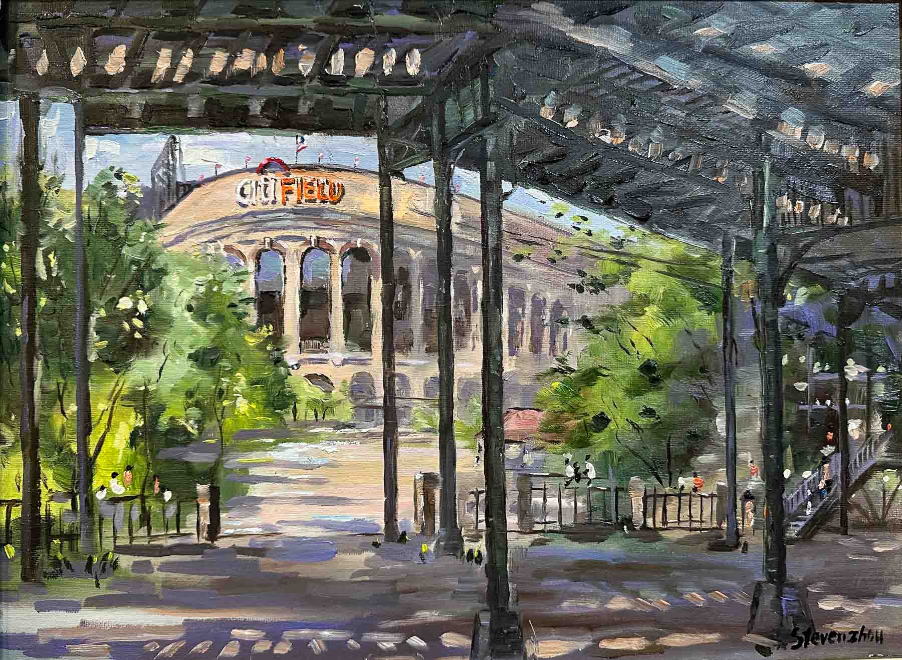 Elevated Subway and Stadium / 高架地铁和体育馆