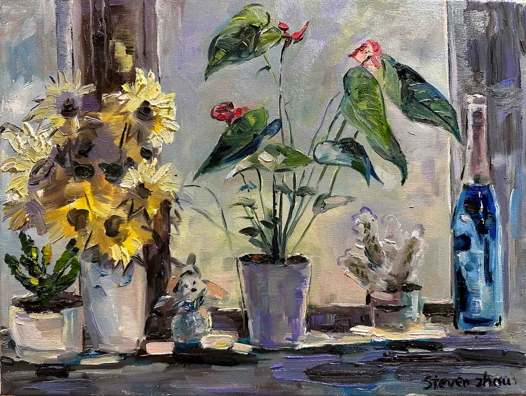 Potted Plants on Windowsill / 窗台上的盆栽