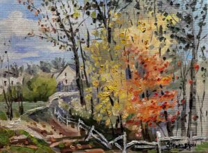 Autumn Trees and Fence / 秋树和篱笆