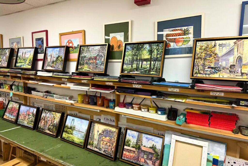 Art Studio Paintings and tables